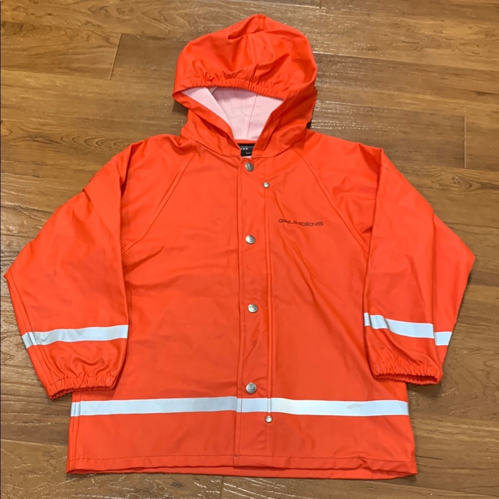 Grundens High-Visibility Kids Orange Rain Jacket